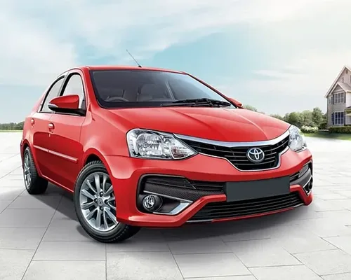 Toyota Etios sedan on rent with driver in India